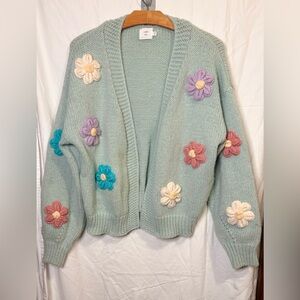 Anthropologie Luna Ivy Floral Embroidered Women's Sweater